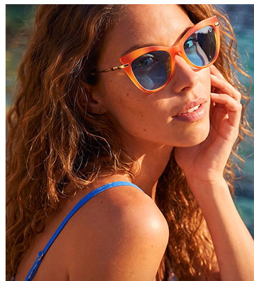 Ruby Rocks Faceted 'Ischia' Cateye Sunglasses With Metal Temples