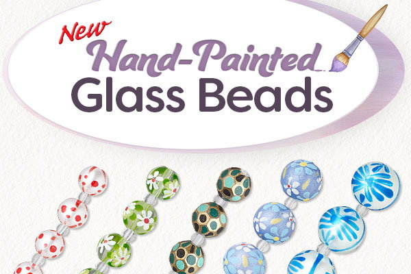 New Hand-Painted Glass Beads