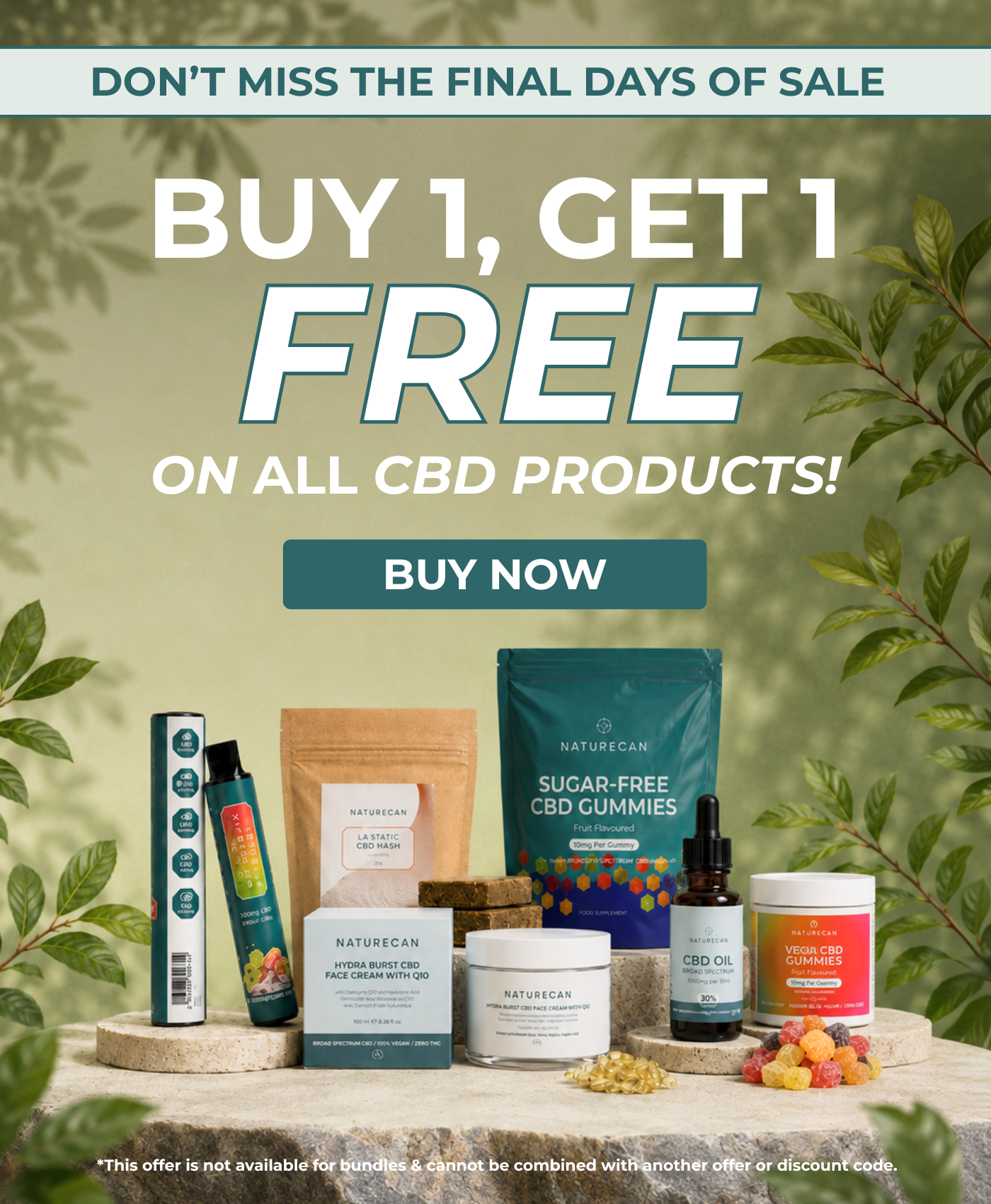CBD Day - 2 for 1 on all CBD products. Use code: 2F1