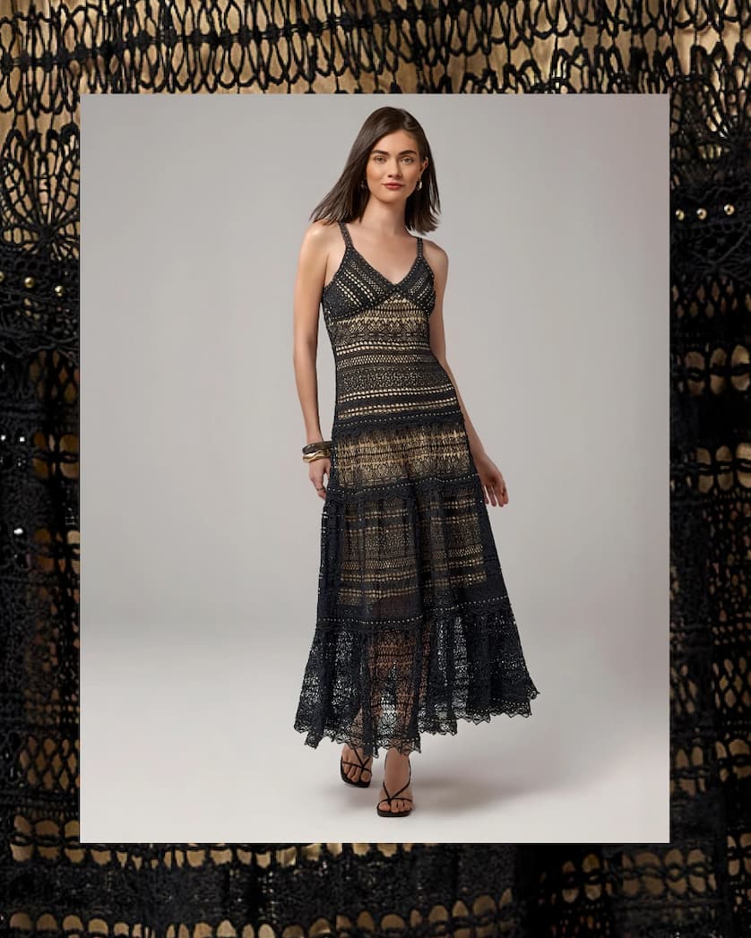 Studded Novelty Lace Dress