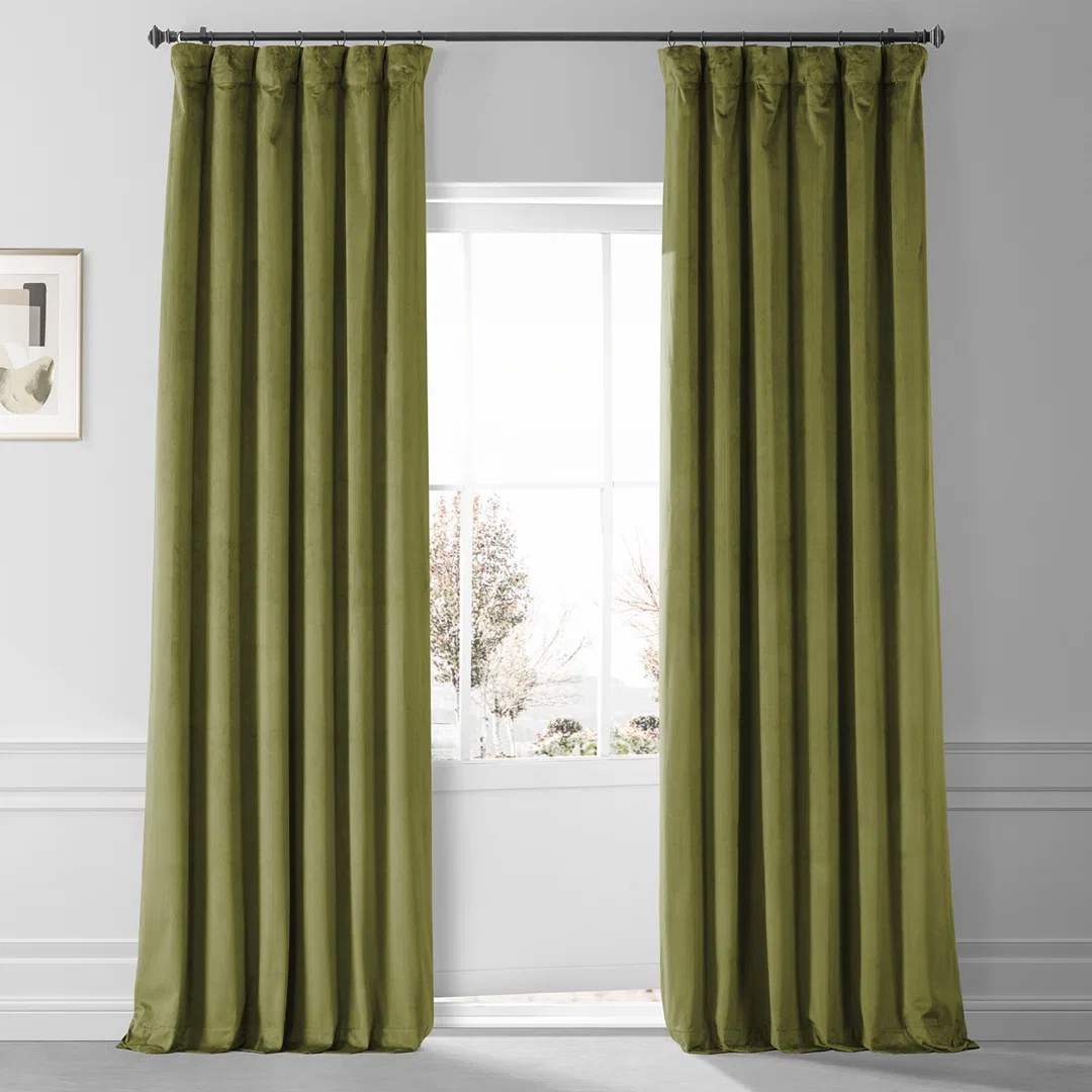 Loria Plush Velvet Blackout Curtain Panel