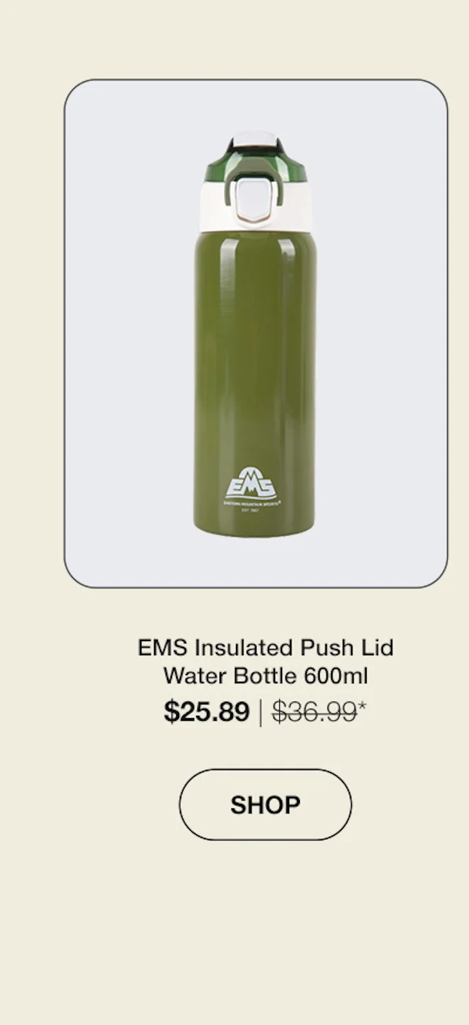 EMS Insulated Push Lid Water Bottle 600ml
