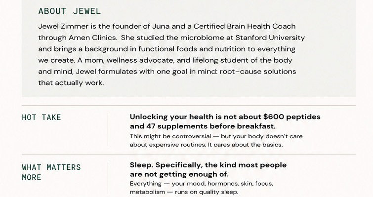 about Jewel and her hot take on sleep