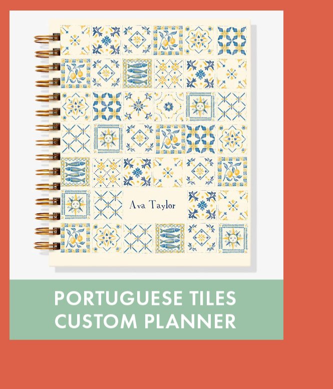Portuguese Tiles 12-Month Custom Planner