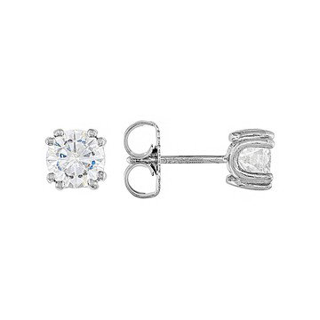 Moissanite Platineve Stud Earrings 1.00ctw DEW