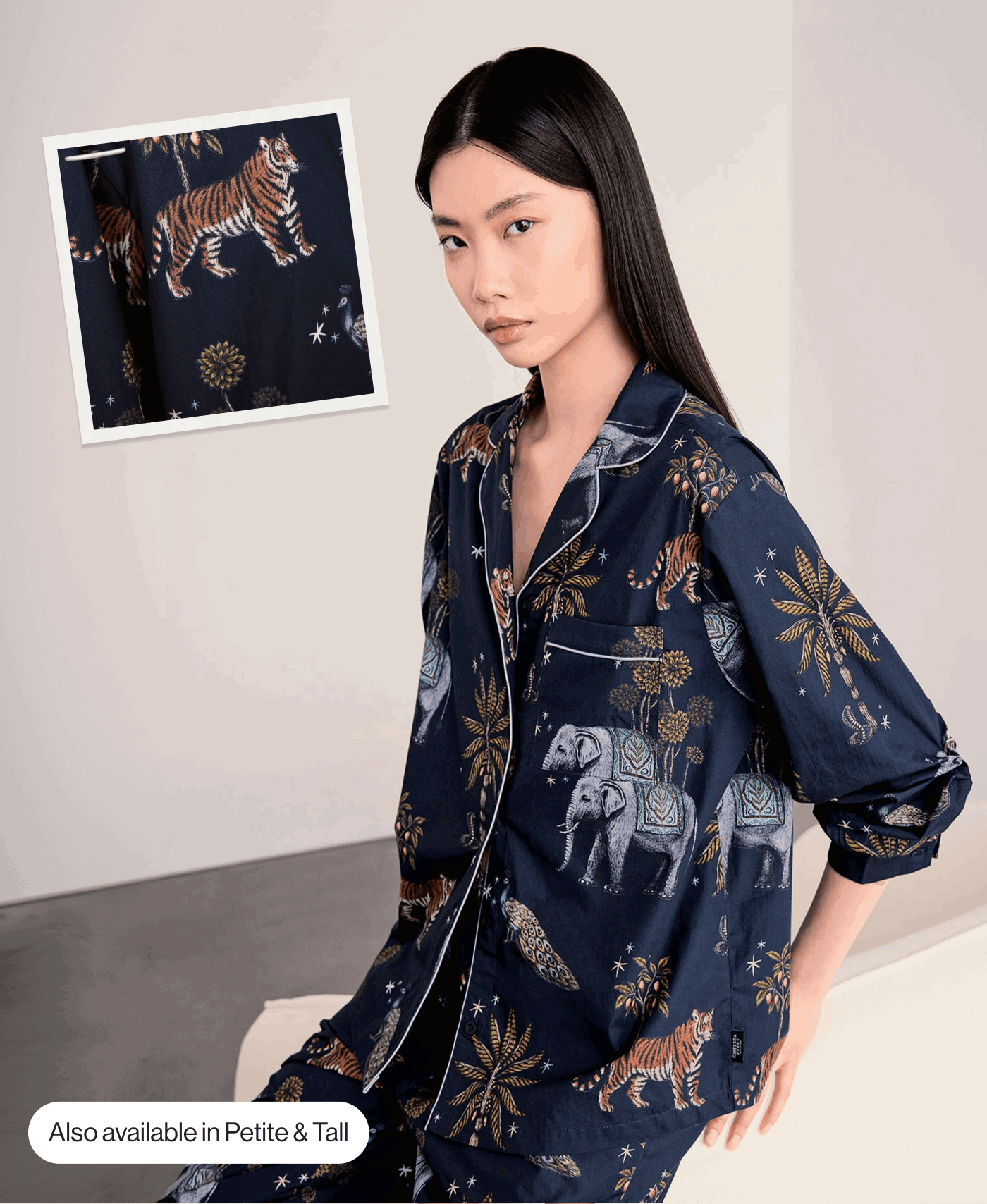 Organic Cotton Twilight Safari Print Long Pyjama Set