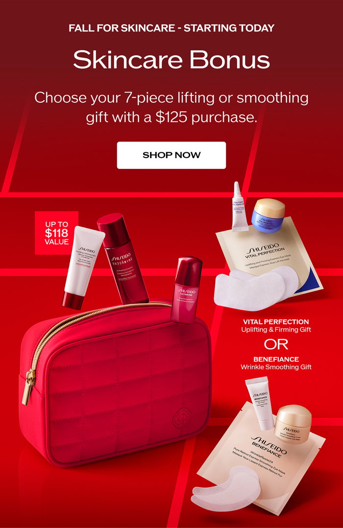 Choose your 7-piece lifting or smoothing gift with a $125 purchase.