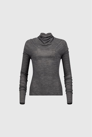 Draped Top In Grey Marl