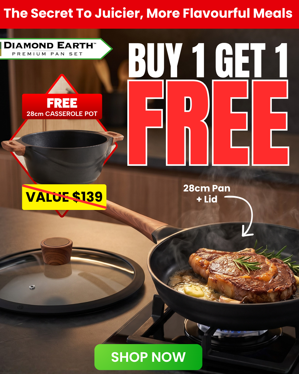 Two Kleva Range Diamond Earth pan sets for $99