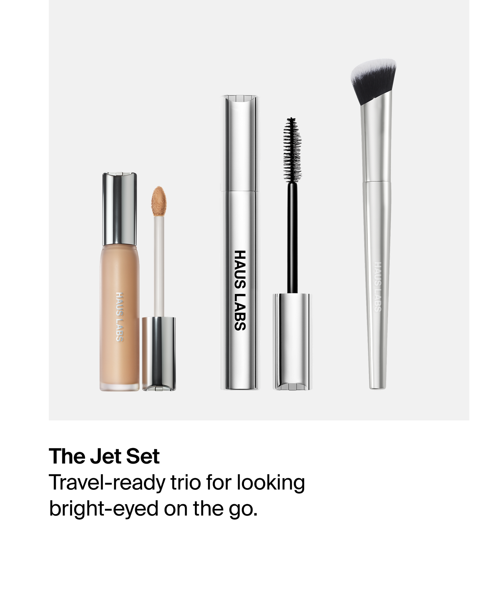The Jet Set | Travel-ready trio for looking bright-eyed on the go.