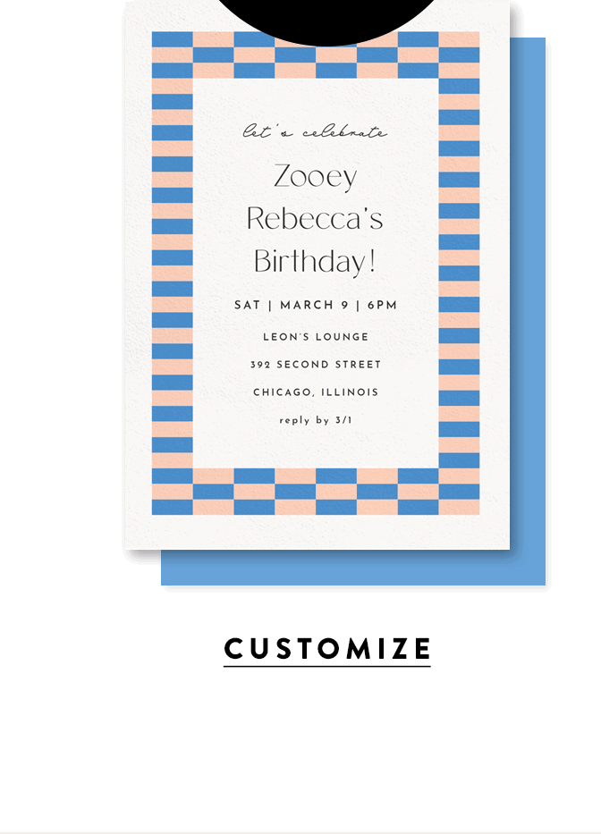 Customize the Check It Out Invitation by Ashley DeMeyere.