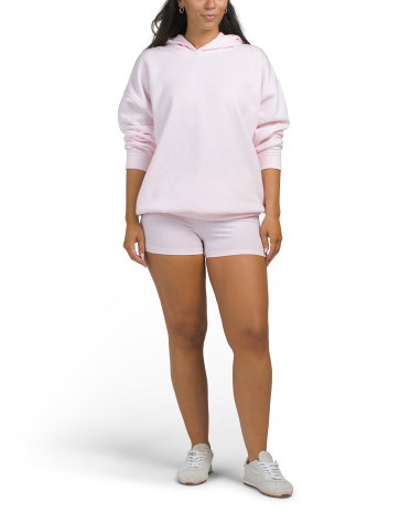 2Pc Hoodie And Shorts Set, Spandex/Cotton/Polyester