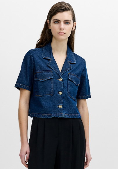 Archie Blue Denim Short Sleeve Shirt
