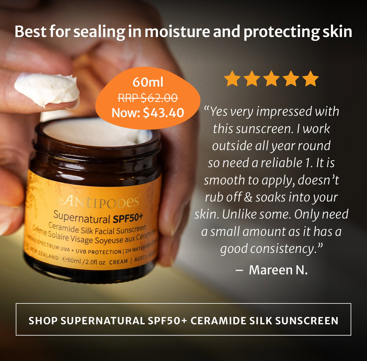 Shop Supernatural SPF50+ Ceramide Silk Sunscreen