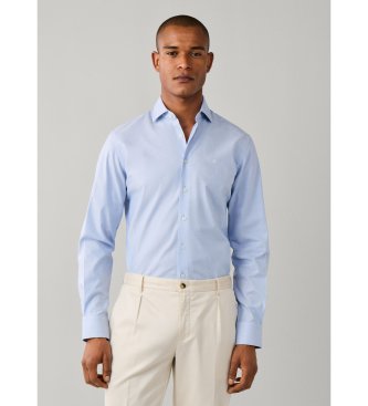 Camisa texturizada sólida fit tailored azul