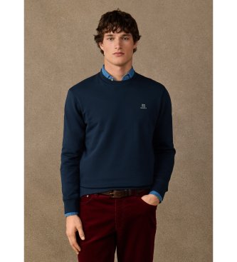Sudadera algodón cuello redondo con logo marino