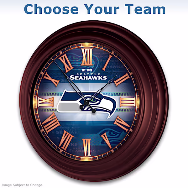NFL Illuminated Atomic Wall Clock: Choose Your Team