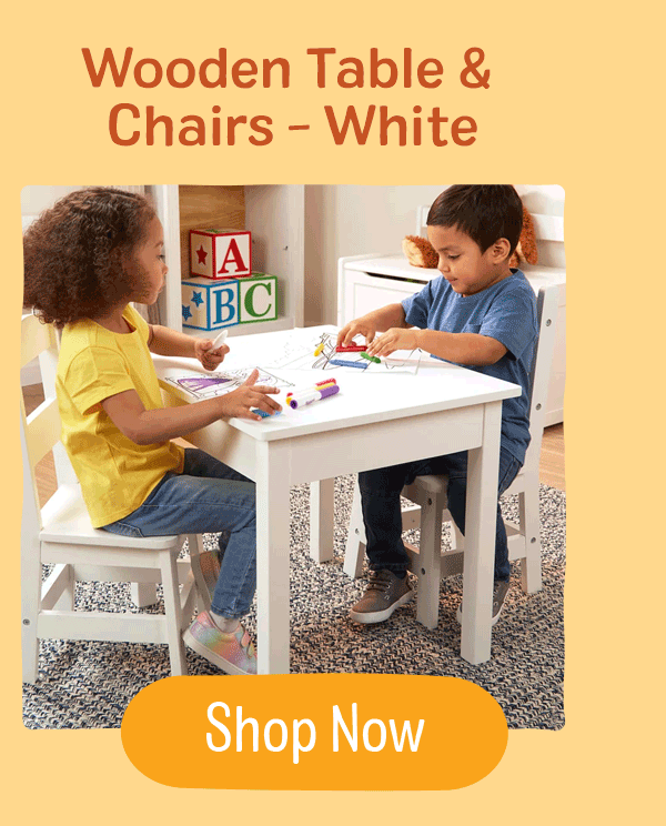 Wooden Table & Chairs - White