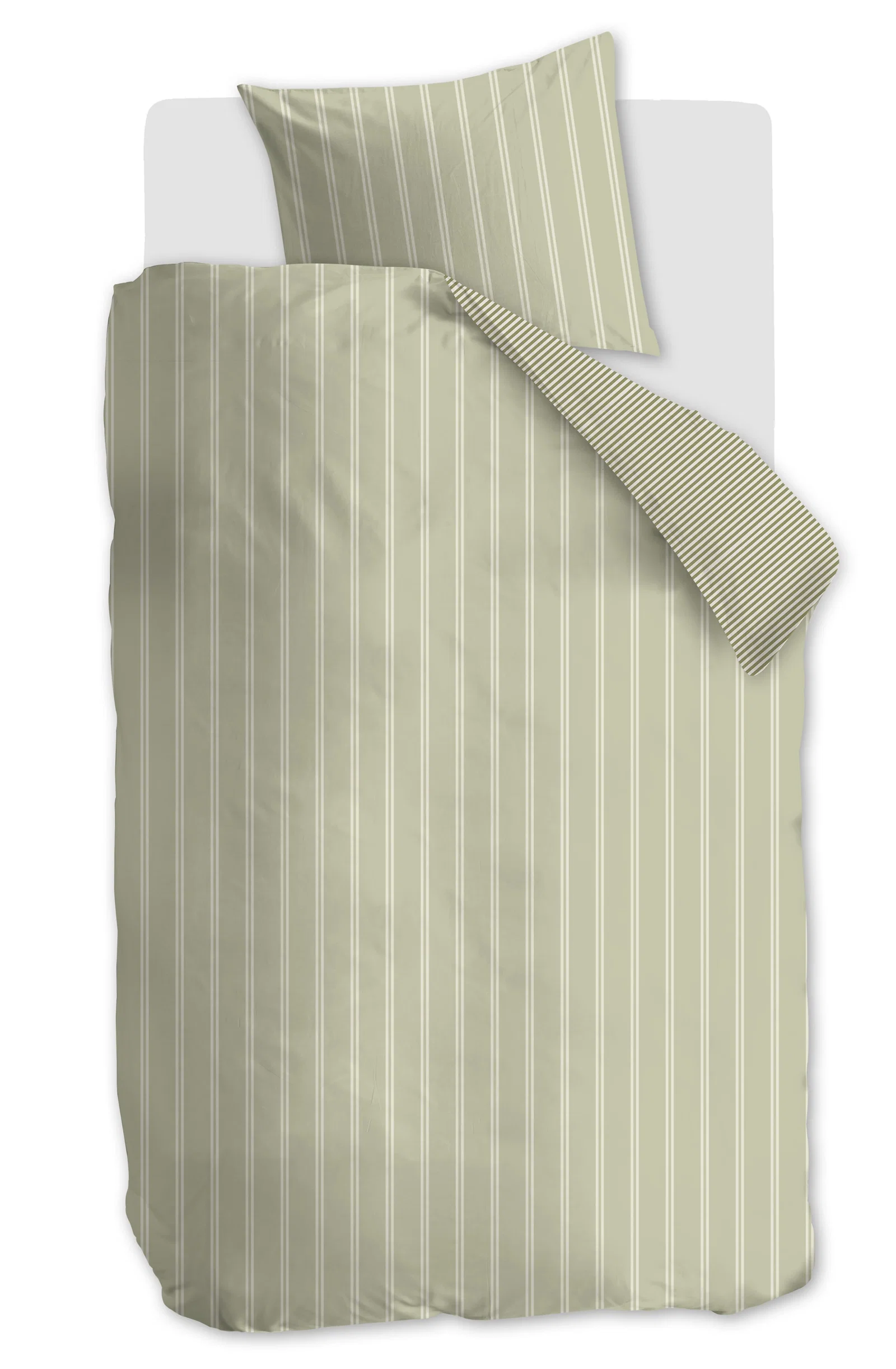 Image of vtwonen Dekbedovertrek Mini Stripe - 140 x 220 cm - Groen