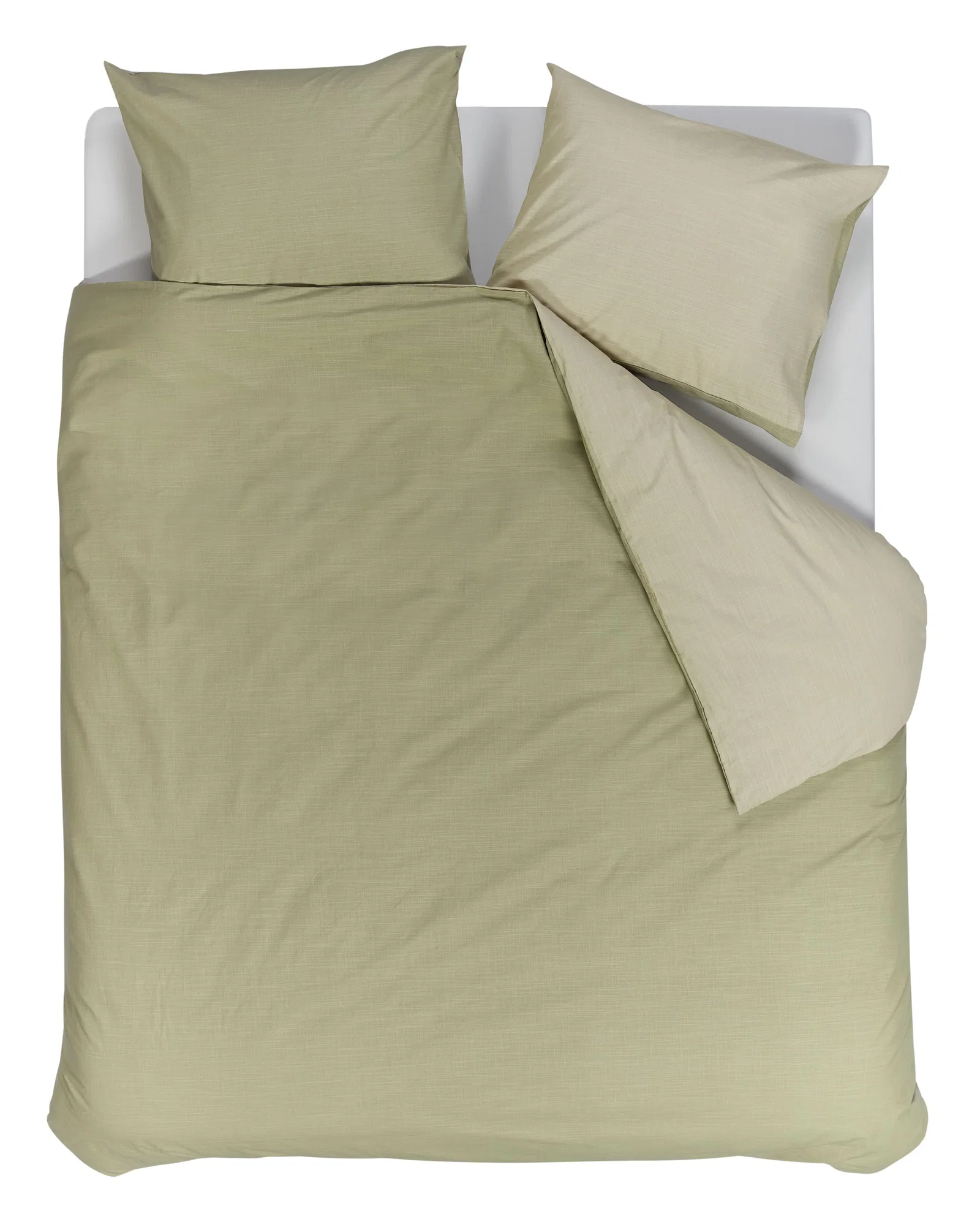 Image of vtwonen Dekbedovertrek Cozy Slub - 260 x 220 cm - Groen