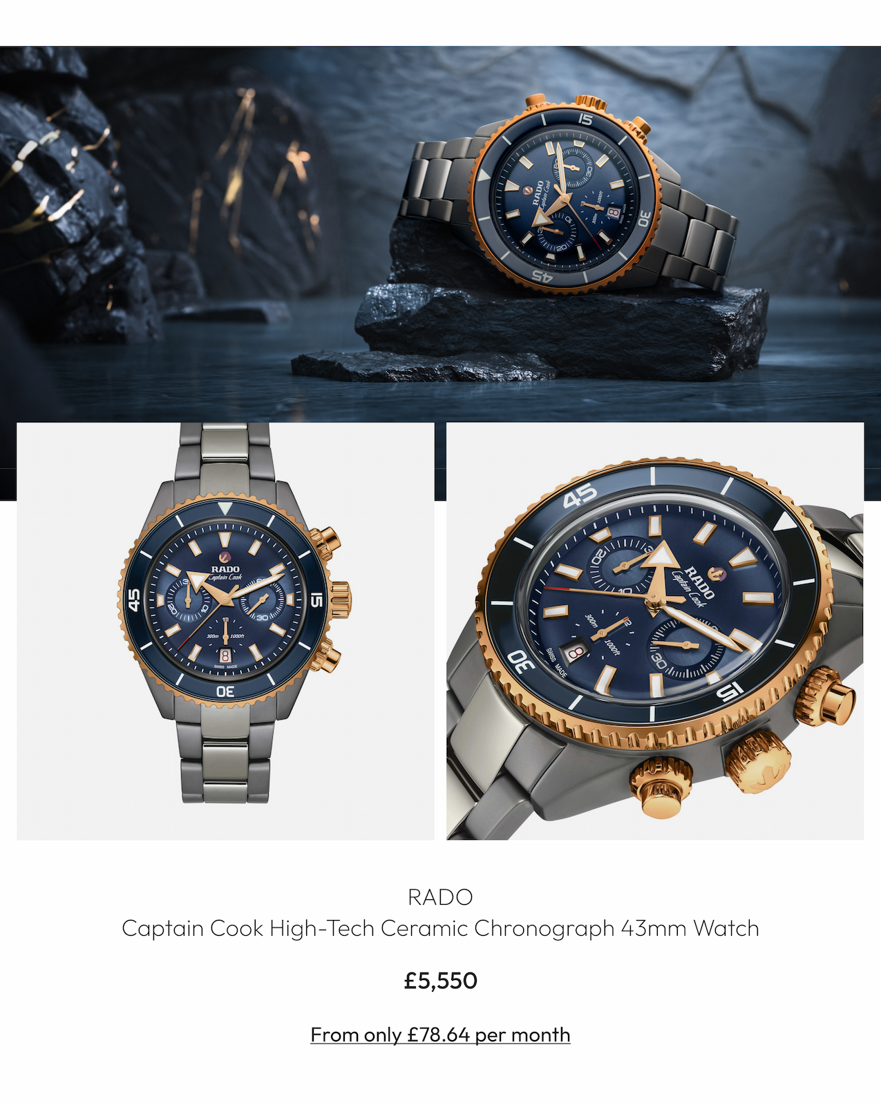 Rado Captain Cook High-Tech Ceramic Chronograph 43mm Watch R32195202