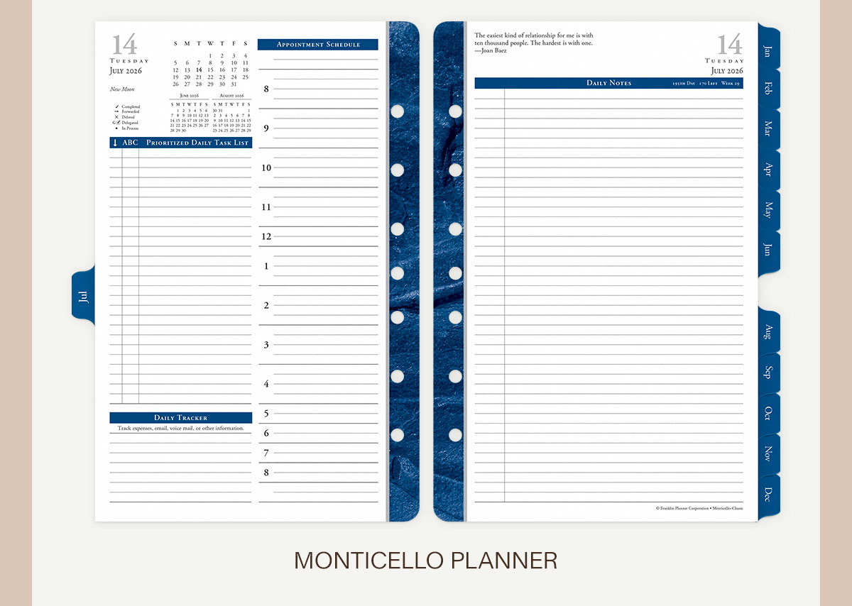 Monticello Planner.