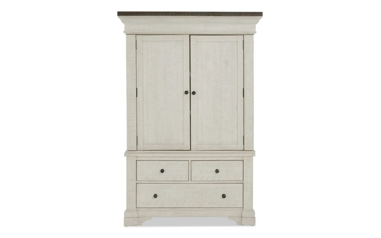 Beaumont White & Gray 3 Drawer Armoire