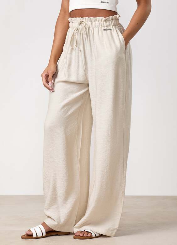Gym King Signature Woven Paper Bag Trousers Petite - Warm Linen
