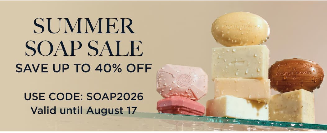 SUMMER SOAP SALE | SAVE UP TO 40% USE CODE: SOAP2026 VALID UNTIL: AUGUST 17