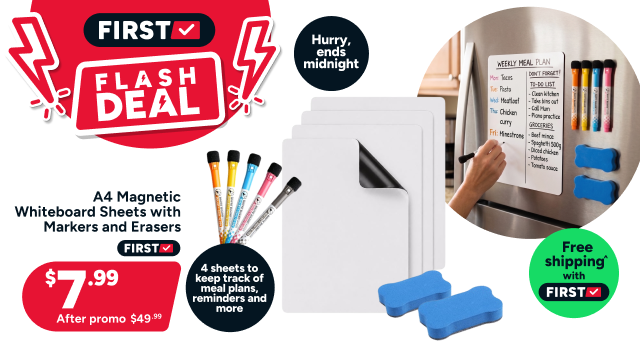 A4 Magnetic Whiteboard Sheets with Markers and Erasers