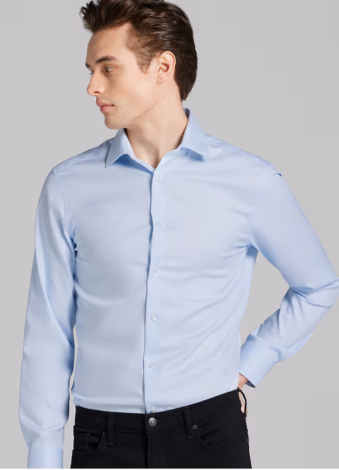 Calvin Klein Slim Fit Solid Supima Cotton Dress Shirt