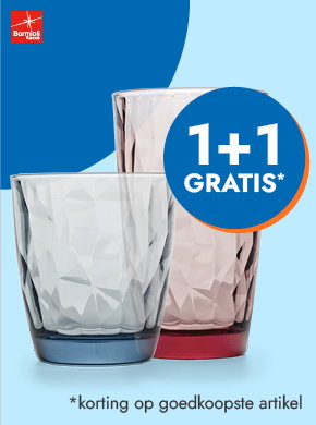 Bormioli glazen 1+1 gratis