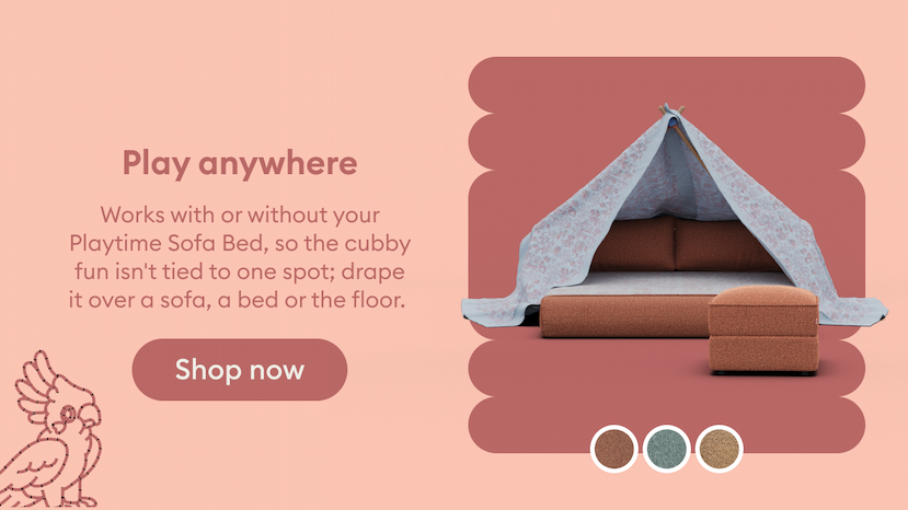 Play anywhere! Works with or without your Playtime Sofa Bed