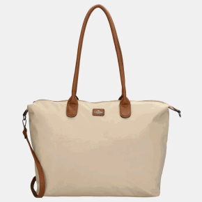 Charm London Buckingham shopper met 15.6 inch laptopvak L zand