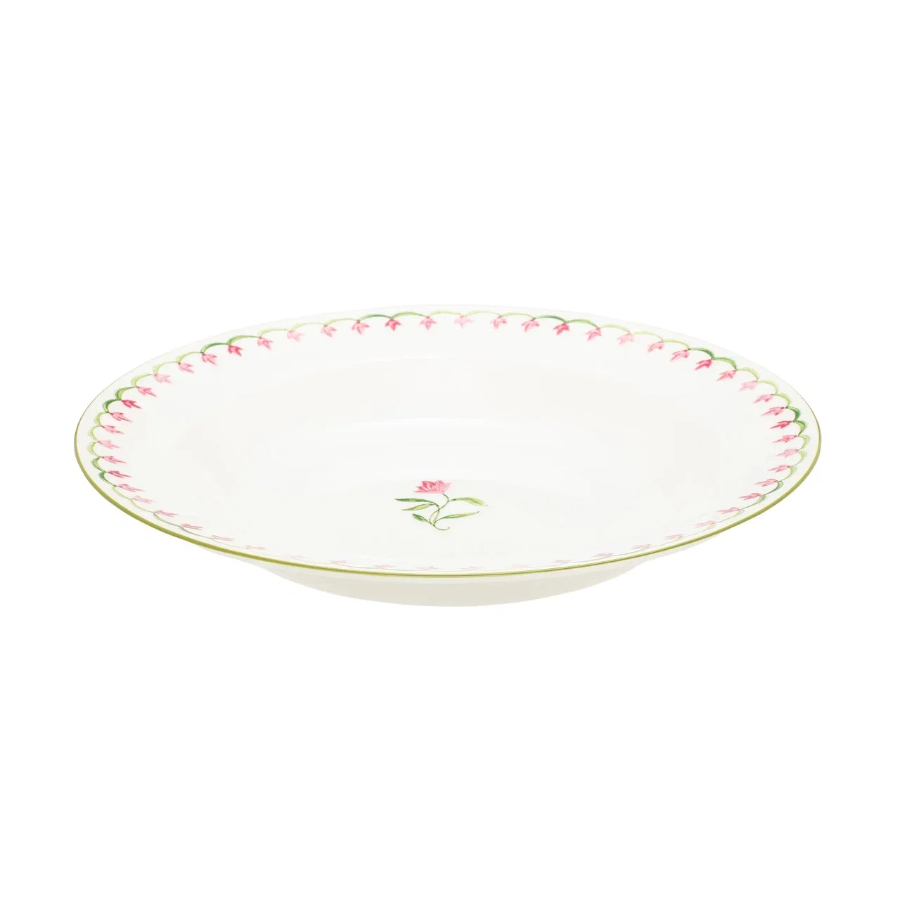 Image of Marguerite Pink 9" Rim Soup Bowl by Nina Campbell