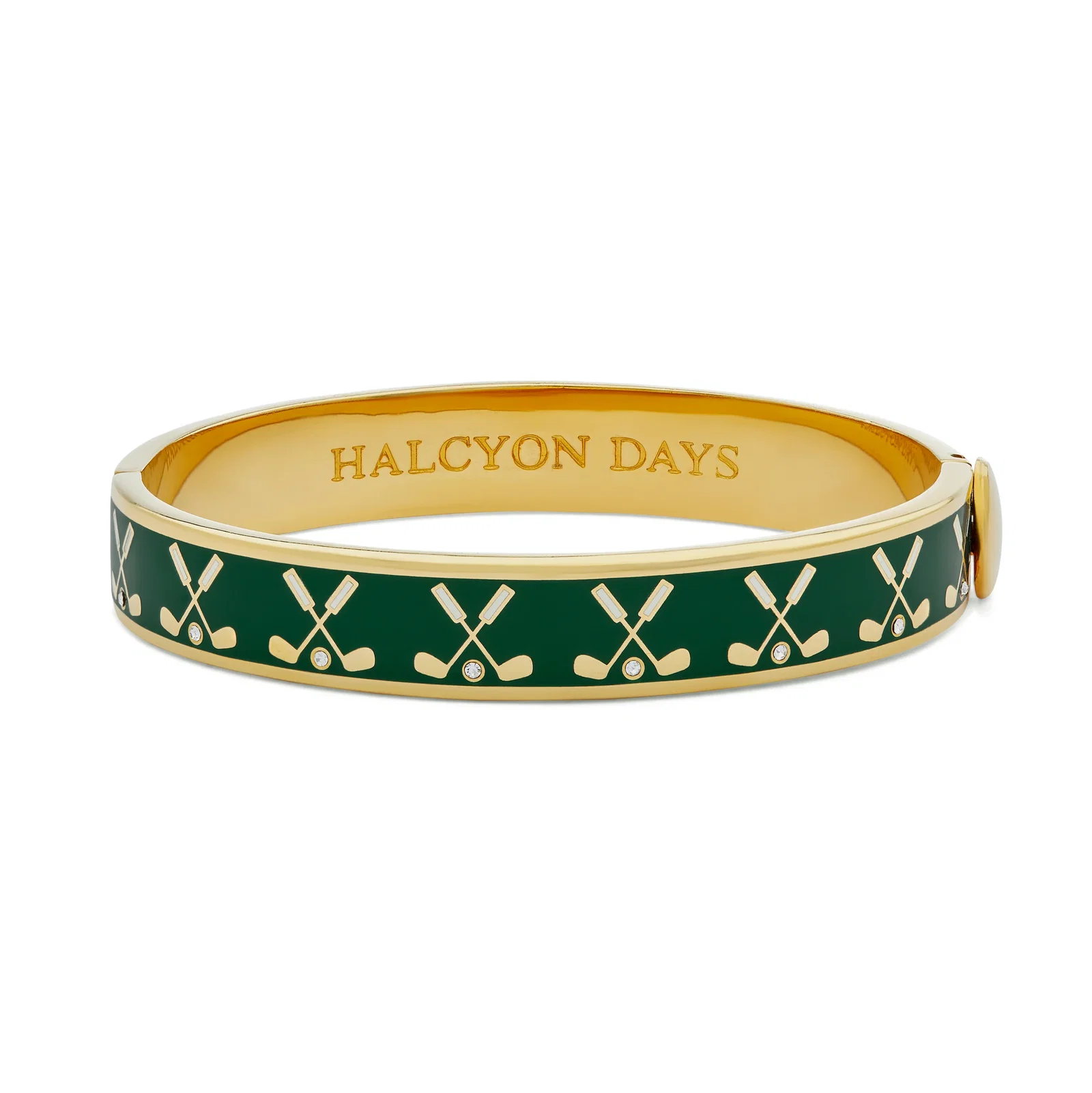 Image of Golf Club Emerald & Gold Bangle
