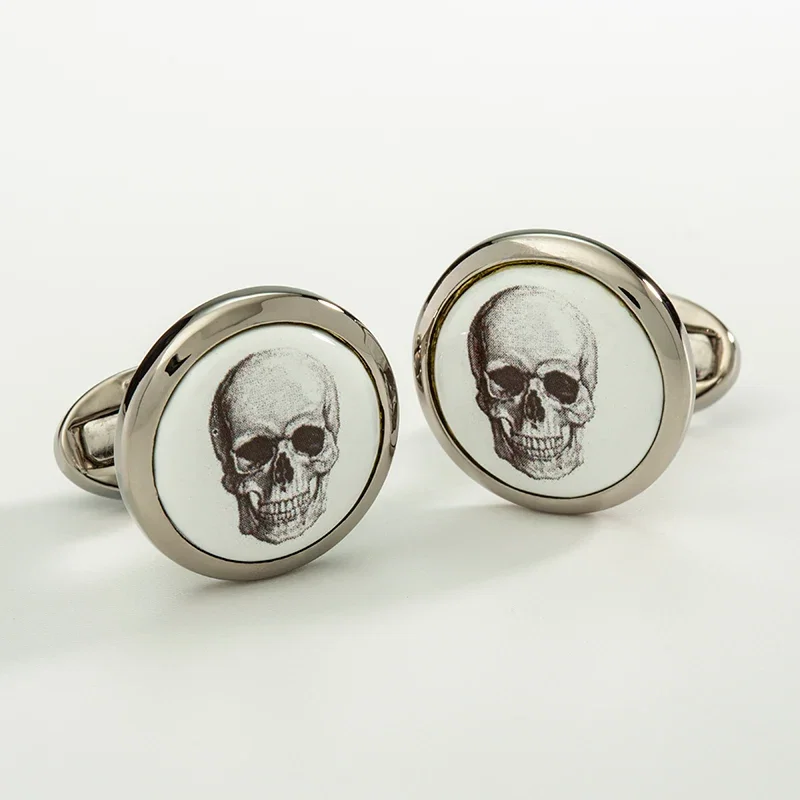Image of Skull Silver Cufflinks