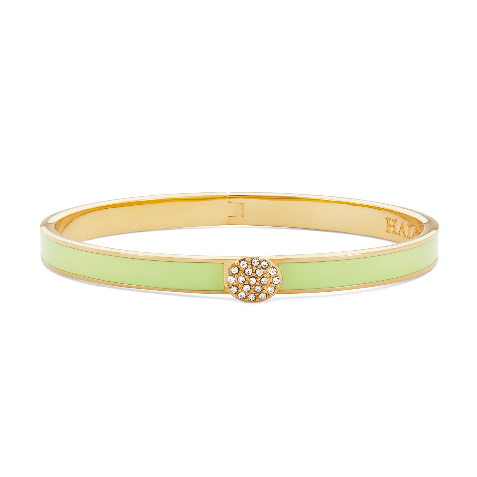 Image of Skinny Pave Button Meadow & Gold Bangle