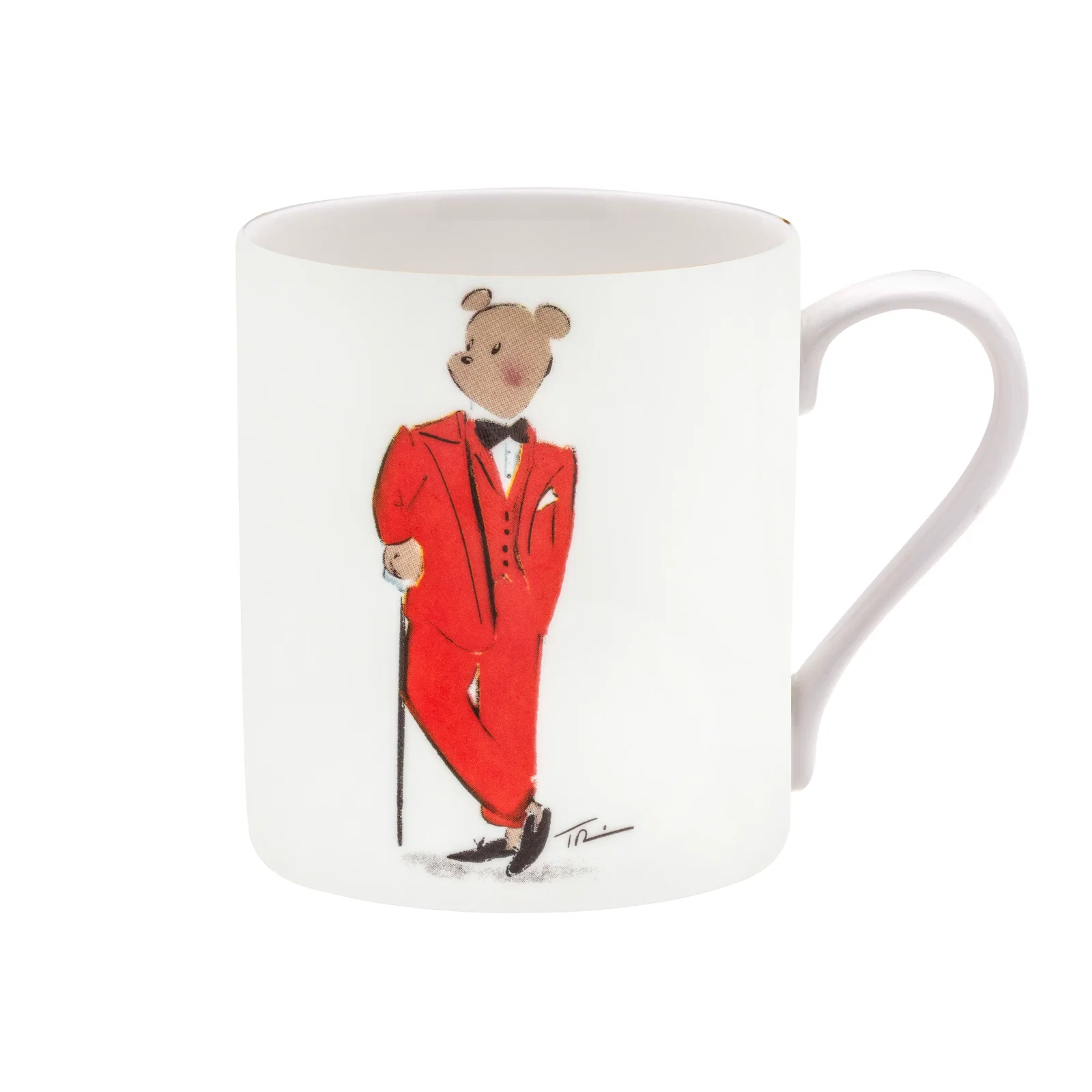 Image of Tug Rice "Hal the Bear" - Fine Bone China White Mug - Ungilded