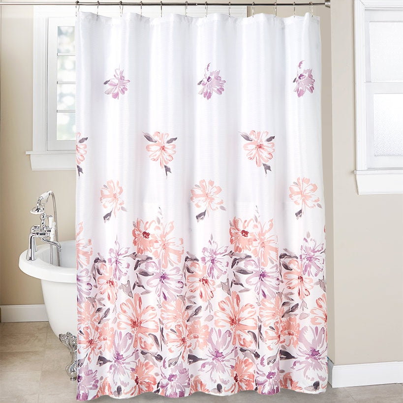 Homewear Falling Floral Shower Curtain Set with Hooks 13-Pc.