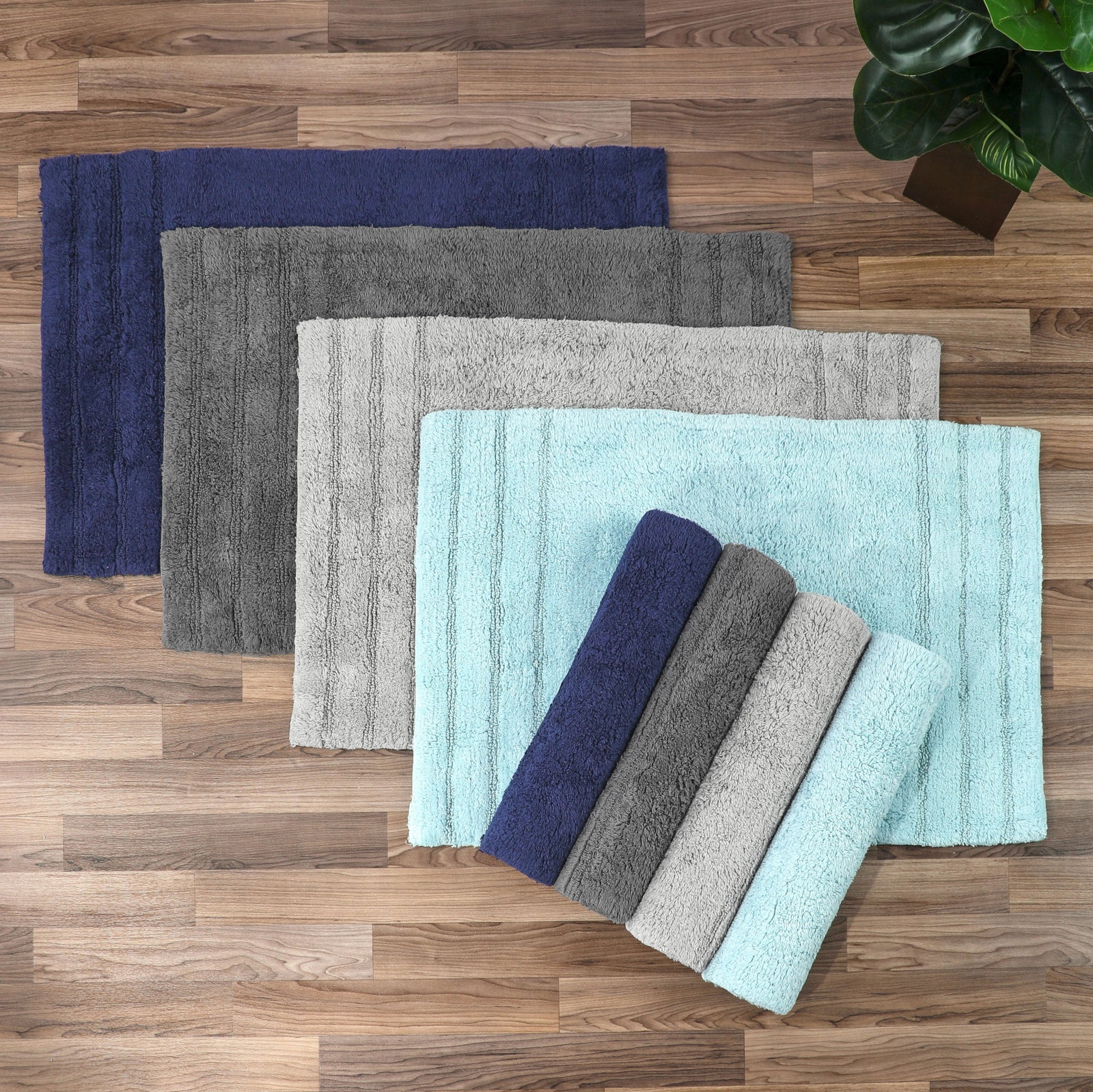 Homewear Sanibel End Border Cotton Bath Rug Set 2-Pc.