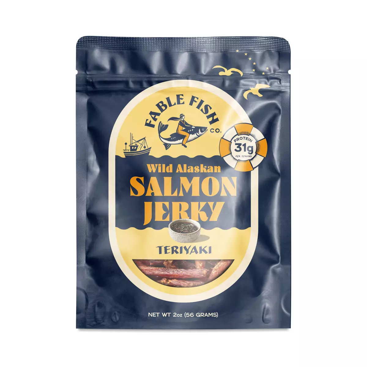 Wild Alaskan Teriyaki Sockeye Salmon Jerky
