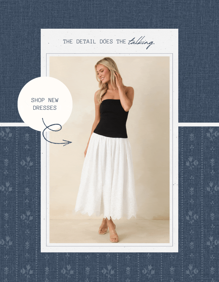 "The detail does the talking. Shop New Dresses."