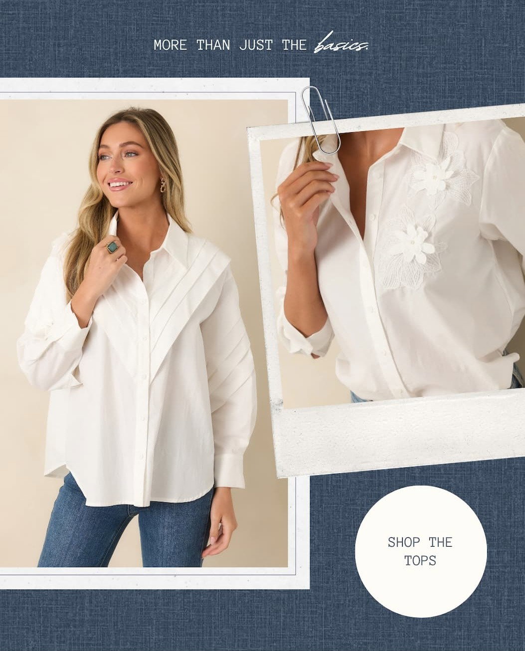 "More than just the basics. Shop the Tops."