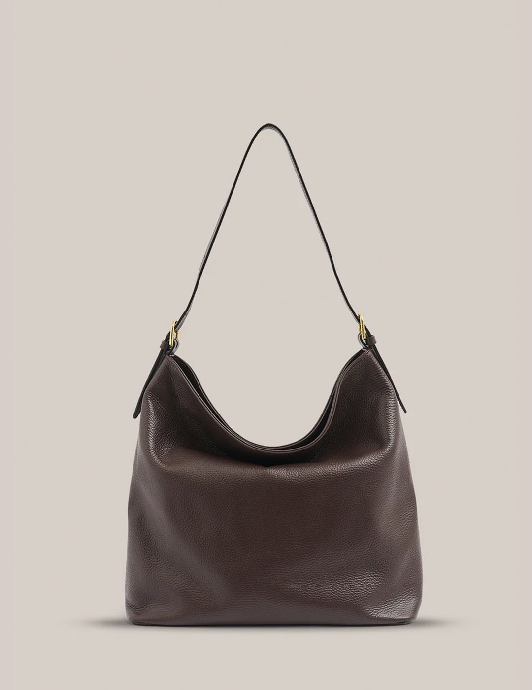 Serena Dark Chocolate Leather Hobo Bag