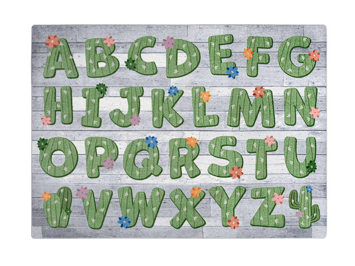 Environments® Cactus Alphabet Rug 7’ 6” x 12’