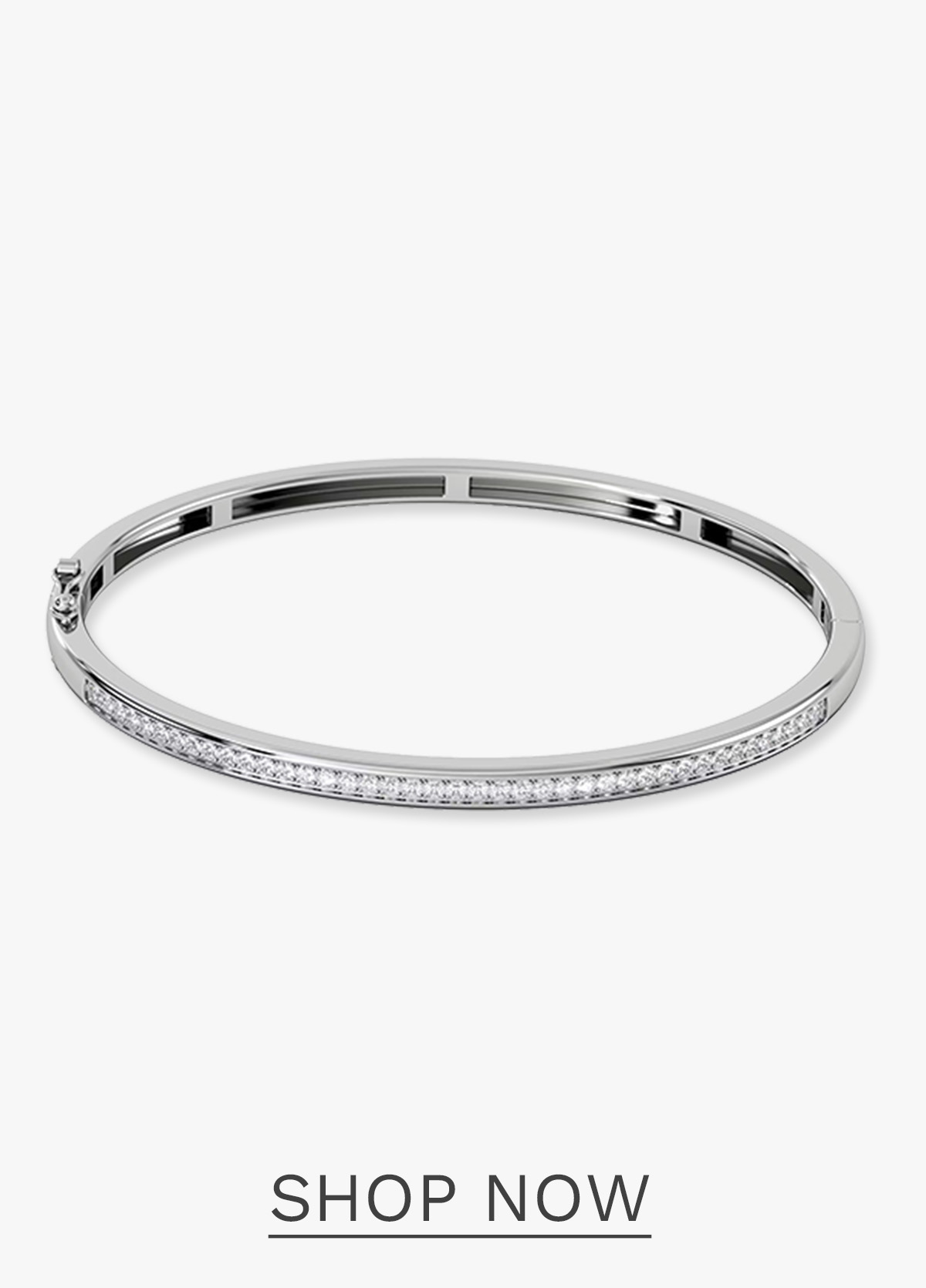 Heritage 0.50ct Round Cut Lab Diamond Bangle in Sterling Silver