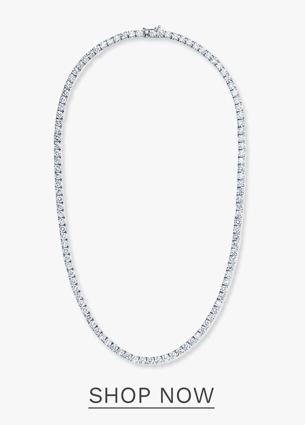 LUXE 20.00ct Lab Diamond Necklace with IGI Certified Brilliant-Cut Diamonds in 18K White Gold