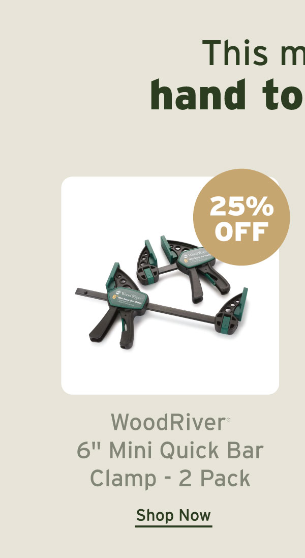 WoodRiver Mini Quick Bar Clamp - 6" - 2 Pack