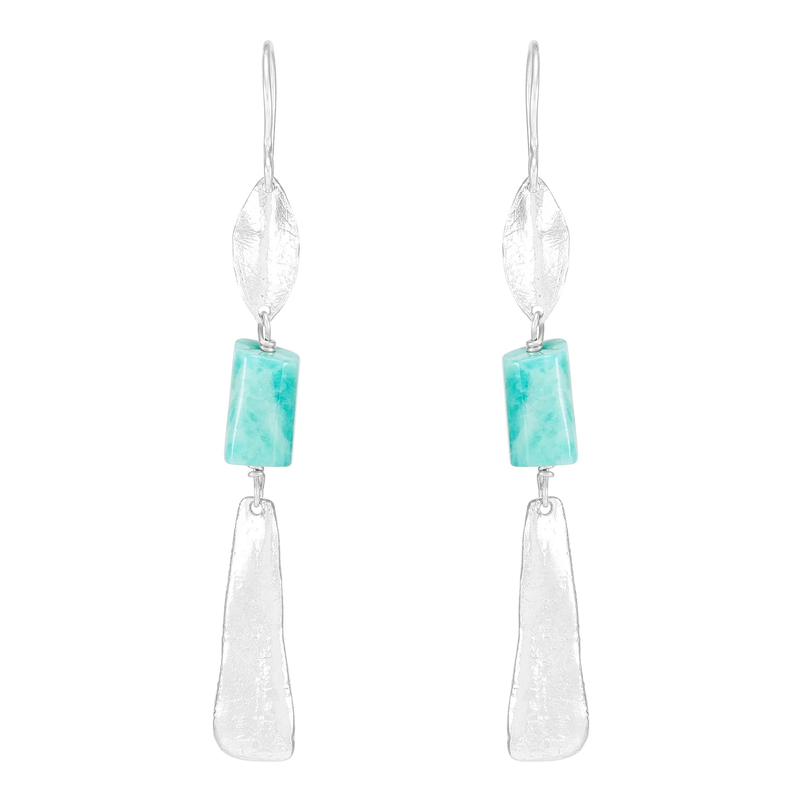 Sea Glass Drop Earrings, Amazonite
